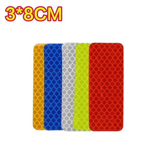 Warning Reflective Stickers Safety Reflective Tape Night Visibility Waterproof,Adhesive Stickers for Vehicles, Motorcycles, Bicycles, 3 x 8 cm(5 Color 50 Pieces)