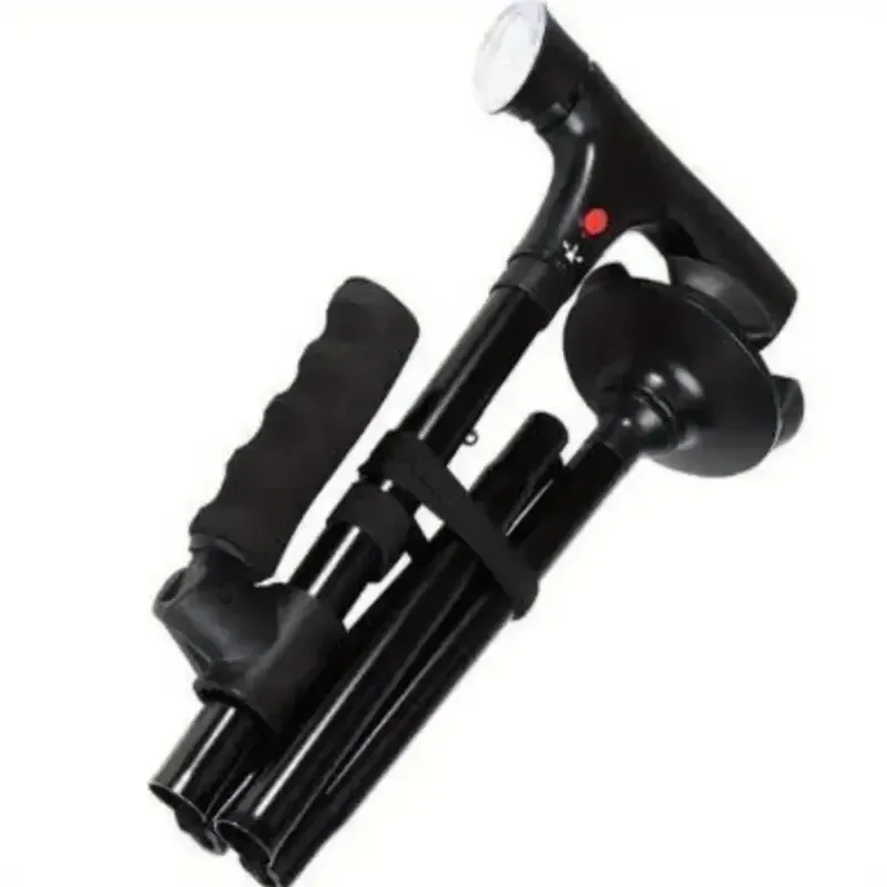 2024 new trusty cane illuminated crutches five-section crutches elderly crutches voice broadcast Double joint crutch