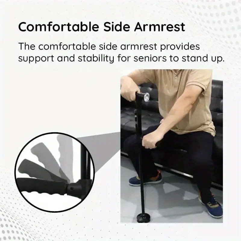 2024 new trusty cane illuminated crutches five-section crutches elderly crutches voice broadcast Double joint crutch