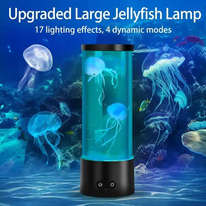 Colorful LED large jellyfish water lamp aquarium simulation home decoration table lamp atmosphere night light