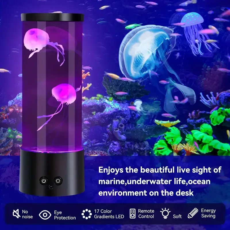 Colorful LED large jellyfish water lamp aquarium simulation home decoration table lamp atmosphere night light