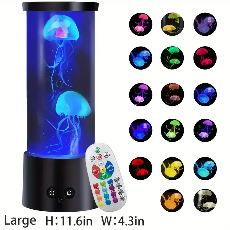 Colorful LED large jellyfish water lamp aquarium simulation home decoration table lamp atmosphere night light