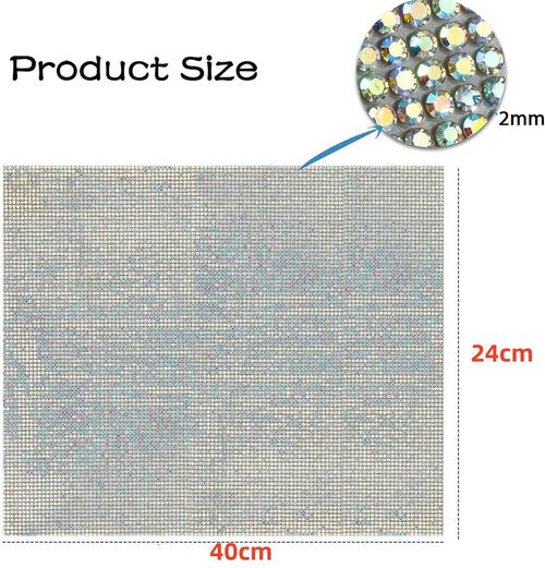 Bling Rhinestone Sheets, Glitter Rhinestone Stickers Self Adhesive for DIY Craft, Gem Sheet for Car Decoration, 24 x 40 cm (AB Color)