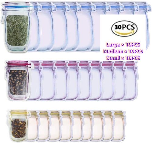🔥 30Pcs Reusable Mason Bottle Ziplock Bags 🔥