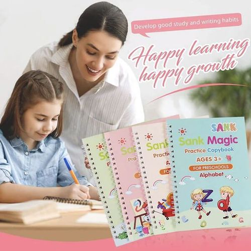 4 Learning books for writing and drawing with pencil