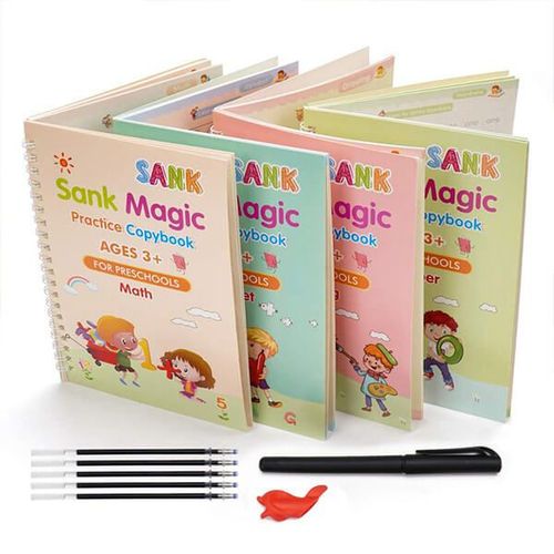 4 Learning books for writing and drawing with pencil