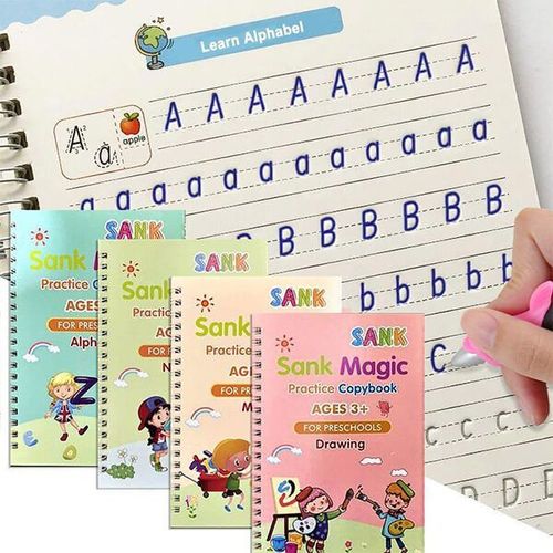 4 Learning books for writing and drawing with pencil