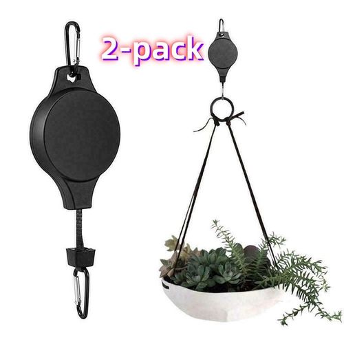 2 Pcs Plant Pulley Set For Garden Baskets Pots