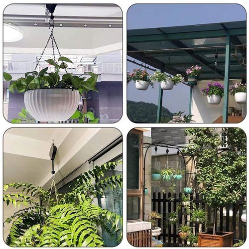 2 Pcs Plant Pulley Set For Garden Baskets Pots