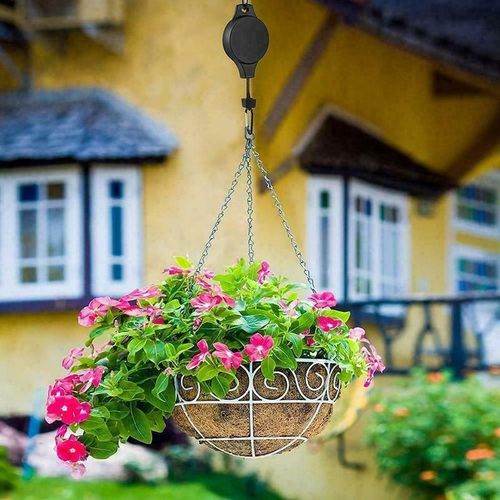 2 Pcs Plant Pulley Set For Garden Baskets Pots