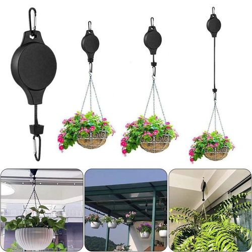 2 Pcs Plant Pulley Set For Garden Baskets Pots