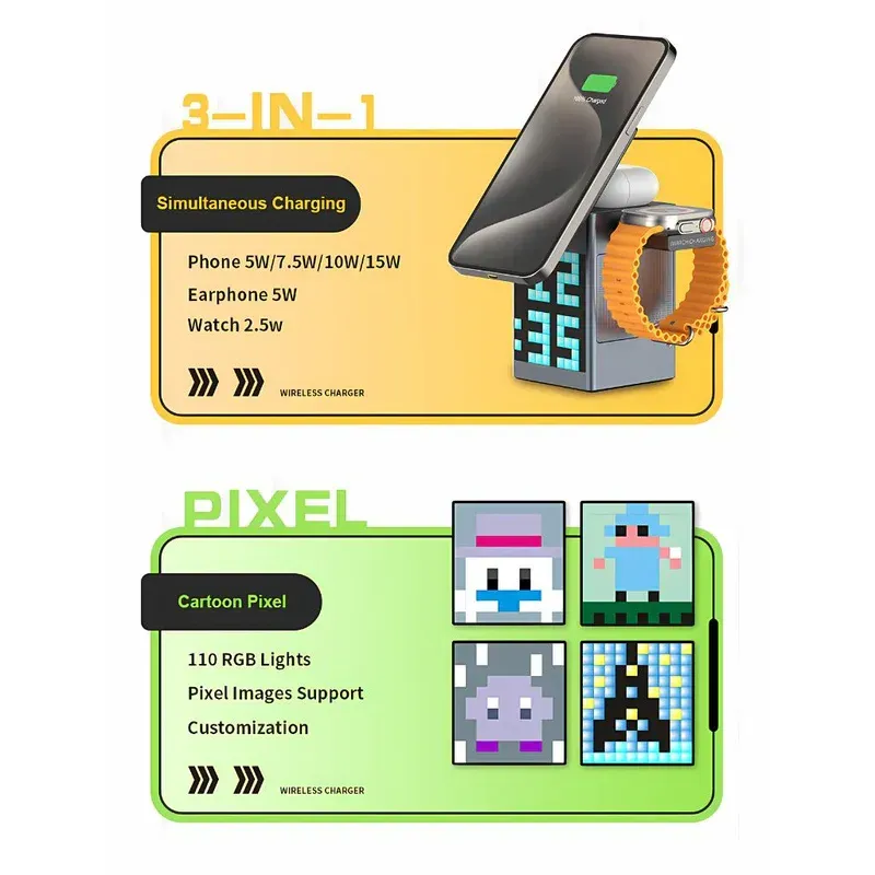 Multifunctional six-in-one magnetic wireless charger Magsafe suitable for Huawei Apple wireless charging foldable fast charging