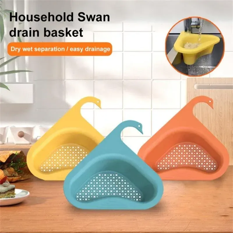 4 Pcs Kitchen Sink Drain Basket Swan Drain Rack