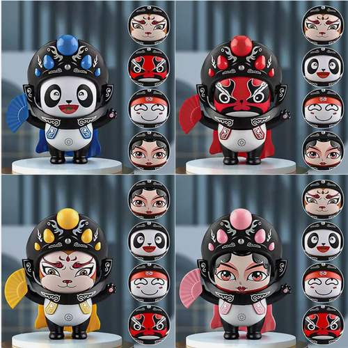 Chinese Face Changing Dolls Sichuan Opera Panda's Face Changes Toy Crafts Gifts 2PCS
