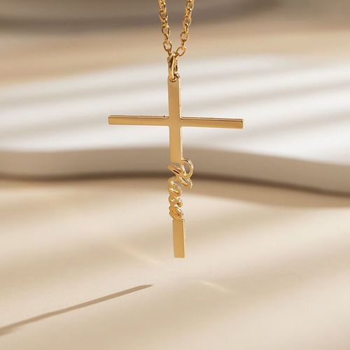 Personalized Cross Name Necklace Simple Gift For Her