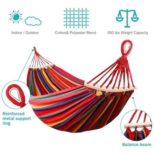 Camping Hammock  Upgraded Thickened Durable Canvas Fabric Single Hammocks