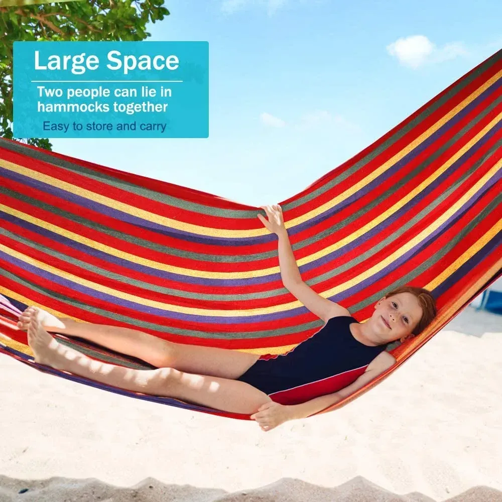 Camping Hammock  Upgraded Thickened Durable Canvas Fabric Single Hammocks