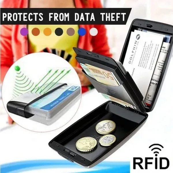 1pc aluminum metal anti-scan credit lock wallet holder business card protection case aluminum pouches credit card case