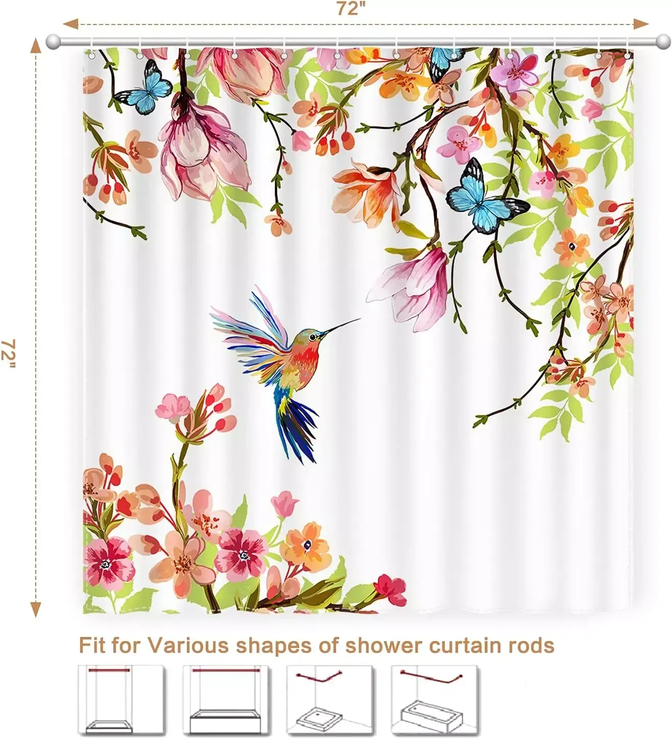 Shower Curtain, Modern Geometric Shower Curtain for Bathroom
