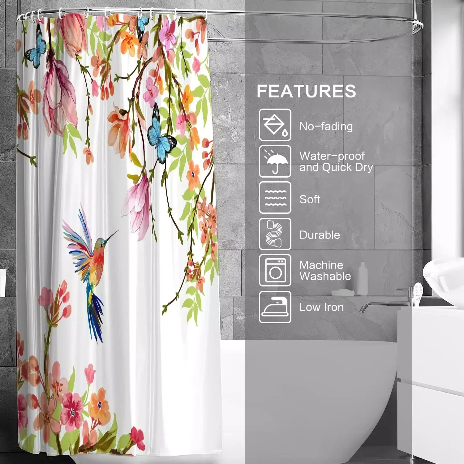 Shower Curtain, Modern Geometric Shower Curtain for Bathroom