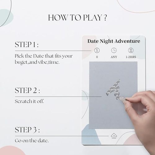 40 Date Ideas Card Games for Couples Date Night - Unique Date Deck Scratch Off Cards, Gifts for Boyfriend - Romantic Newlywed and Wedding Anniversary Couples Gifts for Him and Her