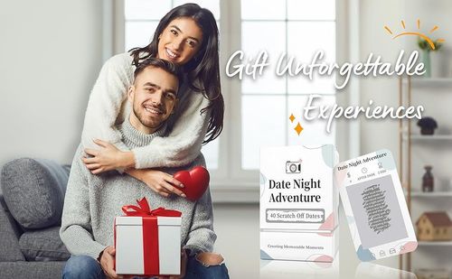 40 Date Ideas Card Games for Couples Date Night - Unique Date Deck Scratch Off Cards, Gifts for Boyfriend - Romantic Newlywed and Wedding Anniversary Couples Gifts for Him and Her