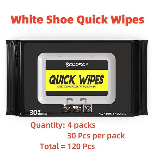 4 Packs(120 Pcs) White Shoe Quick Wipes