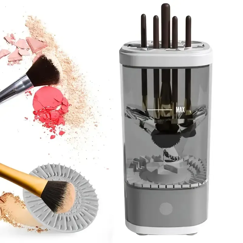 Rechargeable electric makeup brush cleaner, automatic cleaning quick-drying brush, UV disinfection drying scrubber