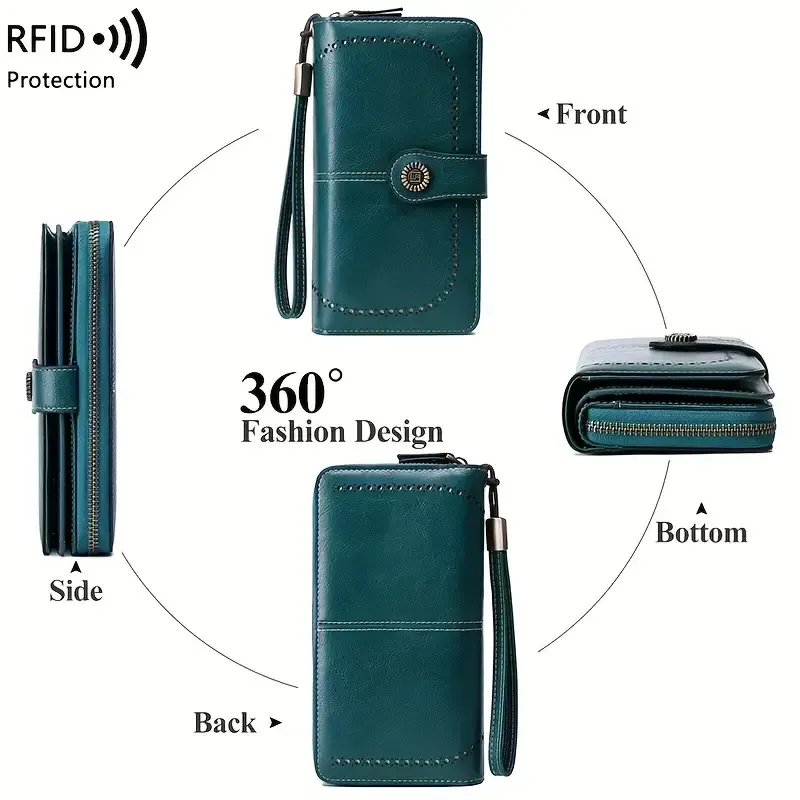 RFID Blocking Large Capacity Wallet