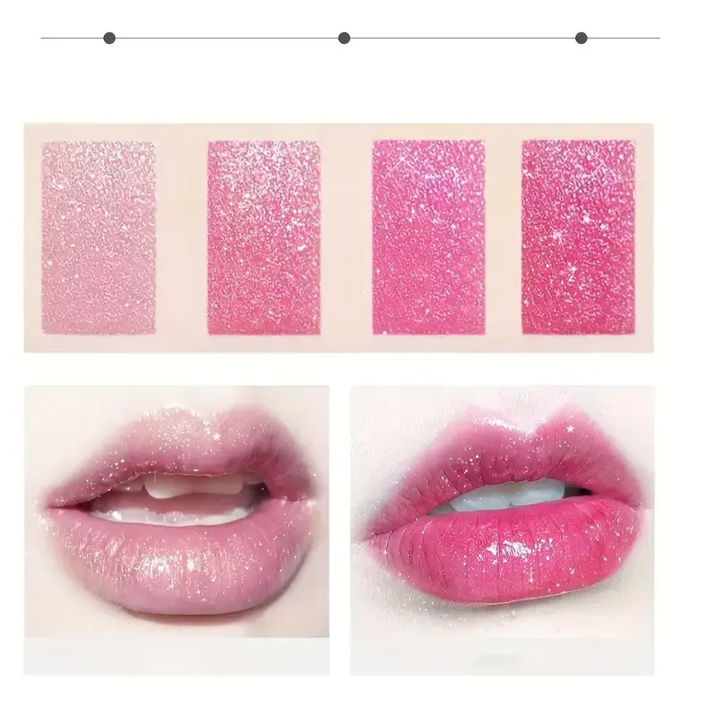 3 colors Berry Pink Sparkly Lip Gloss Paste