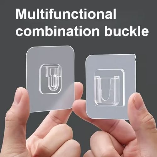 10 Pairs Transparent Double-sided Adhesive Wall Hooks