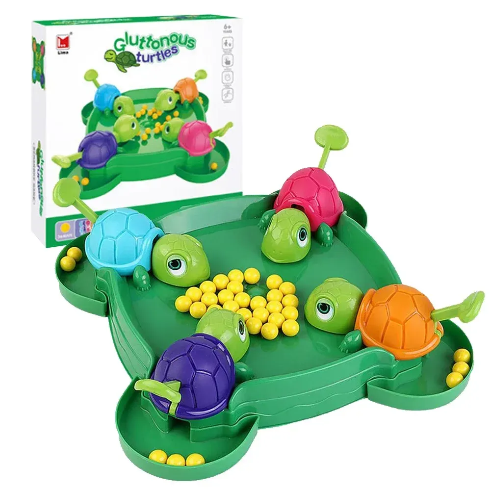 Hungry Turtle Game Multiplayer Competitive Race Toy for Children (72pcs Beans)