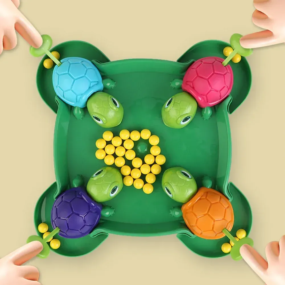 Hungry Turtle Game Multiplayer Competitive Race Toy for Children (72pcs Beans)