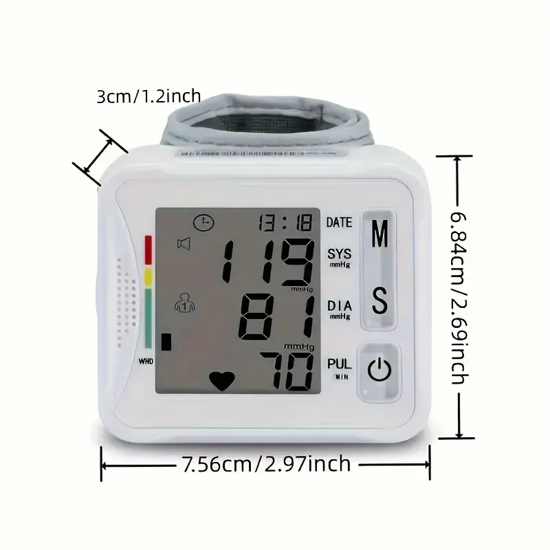 TAIKON W01 Digital Blood Pressure Monitor with Pulse Rate Detection - Easy-to-Use Wrist Cuff