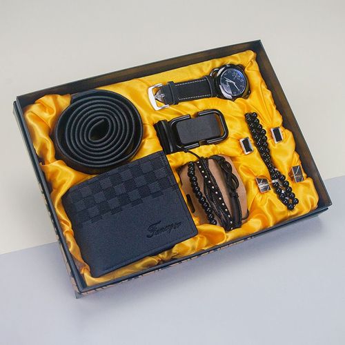 11-piece black high-end business men's watch gift box set wallet keychain bracelet companion gift Valentine's Day gift