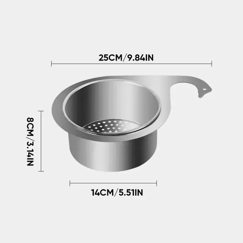 4PCS JS-Swan stainless steel drain basket for kitchen sink