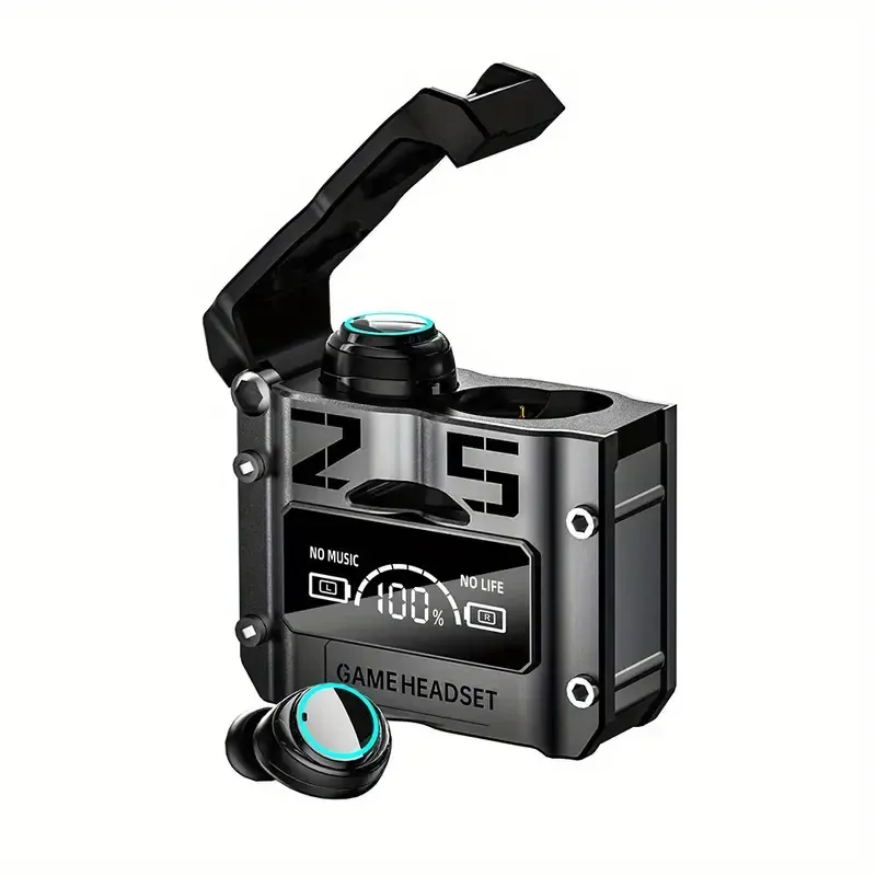 Z25S TWS Wireless Earbuds - Sleek Black & Teal, Wireless 5.3 In-Ear Headphones with Touch Control, USB-C Charging Case, Ideal for Gaming & Workouts, for iPhone & for Xiaomi