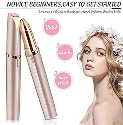 Painless Portable Eyebrow, Face, Lips, Nose Hair Removal Electric Trimmer with Light, Hair Removal Machine For Women eyebrow trimmer