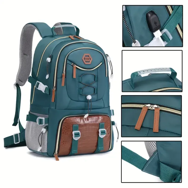 40L Multifunctional Hiking Camping Backpack for Men, Large Capacity Travel Backpack with Shoe Compartment, Fits 17.3-inch Laptop