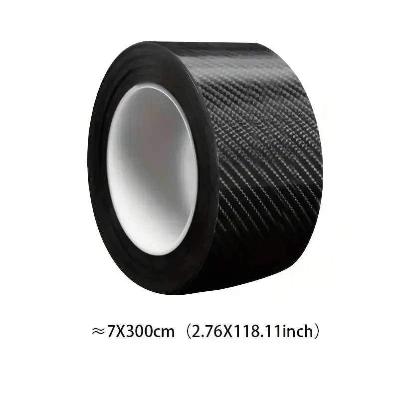 5D Carbon Fiber Reflective Automotive Tape: High-Gloss, Scratch-Resistant, Self-Adhesive Safety Protection for Car Door Sills and Mirrors - Weatherproof Finish, 2.76x118.11 inch Pack