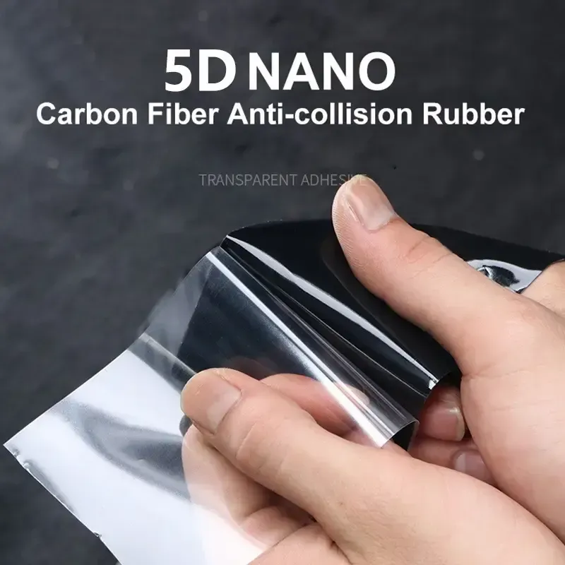 5D Carbon Fiber Reflective Automotive Tape: High-Gloss, Scratch-Resistant, Self-Adhesive Safety Protection for Car Door Sills and Mirrors - Weatherproof Finish, 2.76x118.11 inch Pack