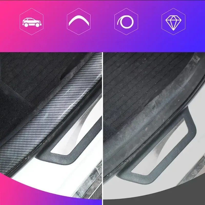 5D Carbon Fiber Reflective Automotive Tape: High-Gloss, Scratch-Resistant, Self-Adhesive Safety Protection for Car Door Sills and Mirrors - Weatherproof Finish, 2.76x118.11 inch Pack