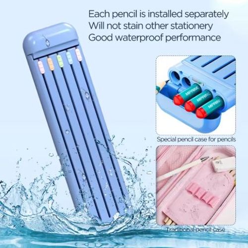 SHIDOW Multifunctional Pencil Case, Pencil Box Set, Small Hard Pencil Case with Slot, Portable Pencil Organizer