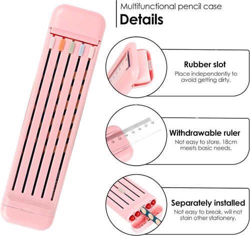 SHIDOW Multifunctional Pencil Case, Pencil Box Set, Small Hard Pencil Case with Slot, Portable Pencil Organizer