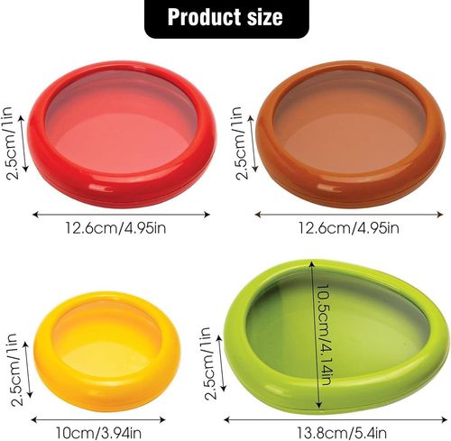 MQB Silicone Fruit Vegetable Storage Box, Fruit Storage Containers for Fresh Produce Preservation, Reusable Fruit Vegetable Containers for Fridge, Food Saver for Onions, Lemons, Potatoes (4 Pcs)