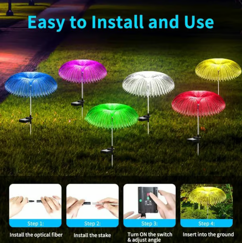 Solar Garden Changing Jellyfish Lights