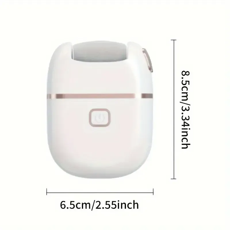 Rechargeable 1pc Electric Foot Grinder - Portable USB Charging, Three Replaceable Grinding Heads for Thick Leather Polishing, Cracked & Dry Skin Care-White