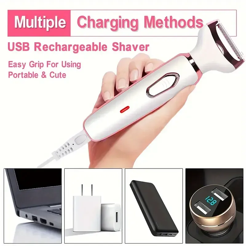 Electric women's shaver private care women's all-in-one armpit hair private part pubic hair trimming and shaving device