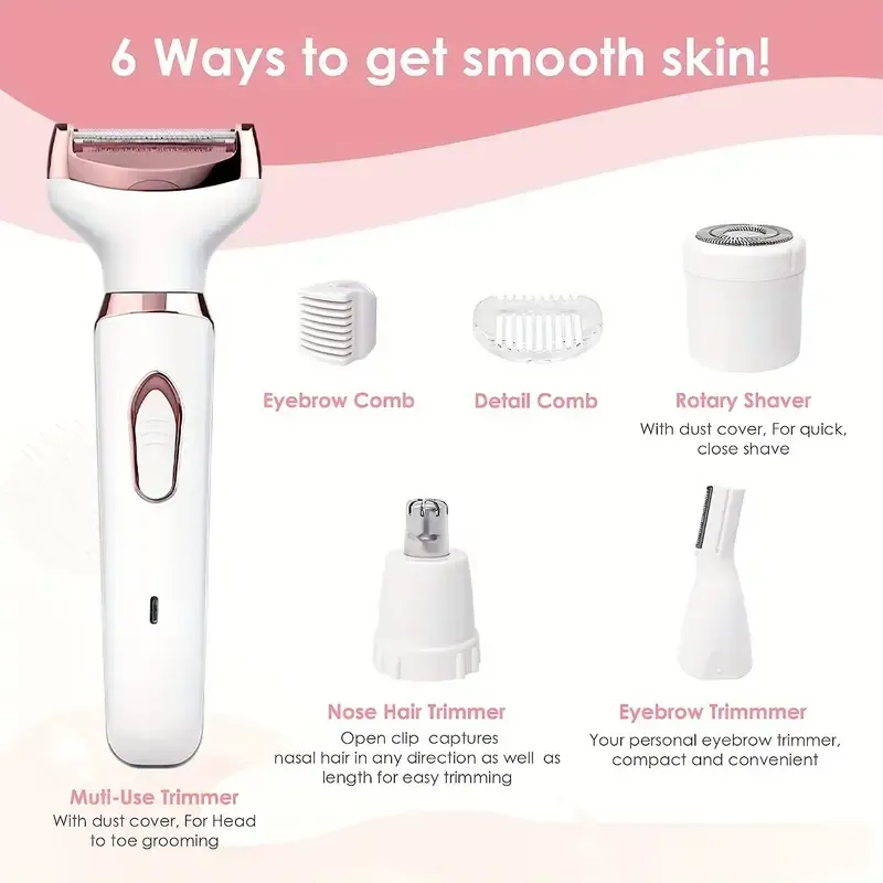 Electric women's shaver private care women's all-in-one armpit hair private part pubic hair trimming and shaving device