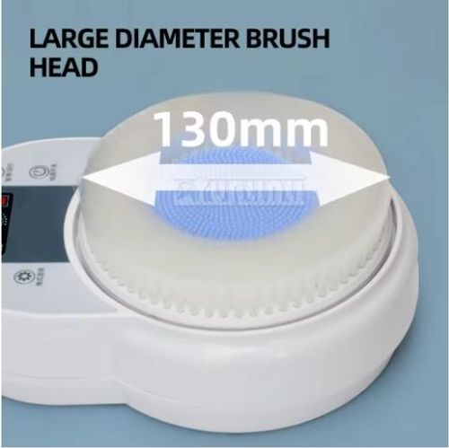 Wall-Mounted Shower Back Brush, Electric Back Exfoliating Brush with 18cm Large Brush Head, 360° Automatic Rotation, High Low Speed, Suitable for Shower and Deep Cleansing and Back Massage